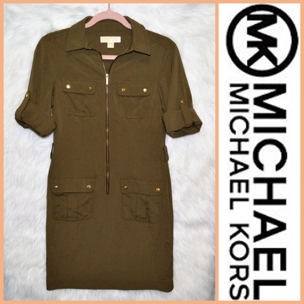 Michael Kors Zip Front Cargo Dress